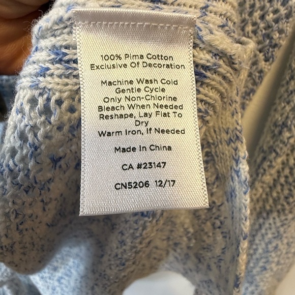 Talbots 100% Pima Cotton Loose Knit Lightweight V-Neck Sweater Women’s Size XS - Picture 8 of 8